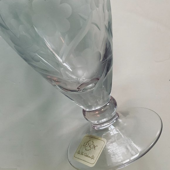 LENOX "Floral Spirit" Crystal Etched Vase with Pink Luster NWT - Picture 6 of 9